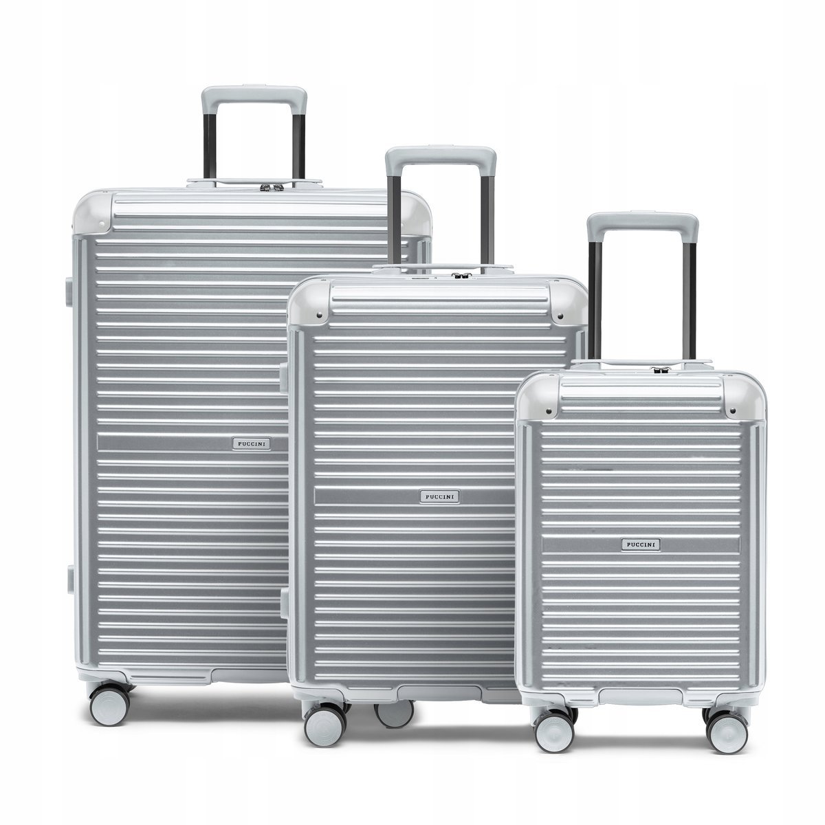 PUCCINI Zestaw WALIZEK Podróżnych Poliwęglan PC Komplet Twarde 3w1 PC034-4C