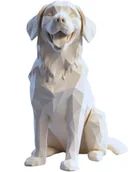Figurki dekoracyjne - Figurka Psa Low-Poly – Nowoczesna Dekoracja do Domu Styl Geometryczny - 20 cm - miniaturka - grafika 1