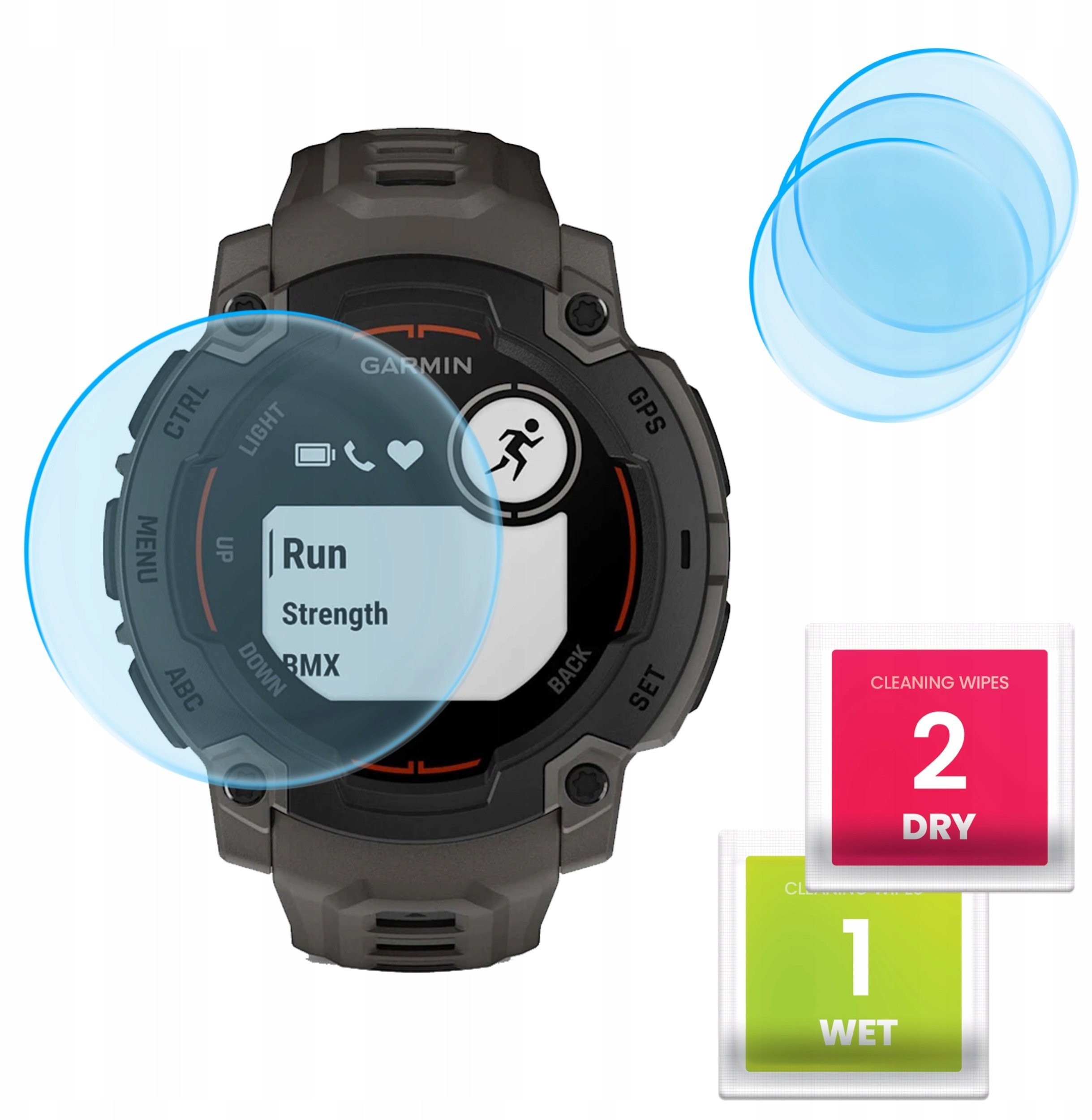 3-PAK Szkło Hybrydowe do Garmin Instinct E 45 mm Szkiełko, Ochronne, 9H