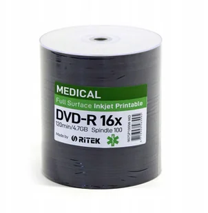 TRAXDATA RITEK DVD-R 4,7GB 16X PRINTABLE MEDICAL SP*100 - Nośniki danych - miniaturka - grafika 1