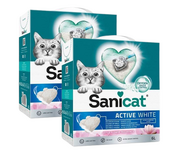 Żwirek dla kotów - SANICAT ACTIVE WHITE 2x6L LOTUS - miniaturka - grafika 1