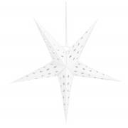 Bombki - Gwiazda świąteczna papierowa 3D 60 cm zawieszka choinkowa biała - miniaturka - grafika 1