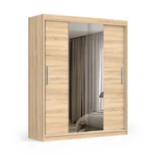 Szafy - Szafa Dąb Sonoma Przesuwna Z Lustrem 180Cm - miniaturka - grafika 1