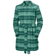 Sukienki - Sukienka damska Helly Hansen Organic Flannel zielona w kratę-M - miniaturka - grafika 1