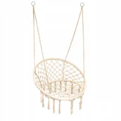 Fotele ogrodowe wiszące - Fotel wiszący ażurowy Black Forest, ecru - miniaturka - grafika 1