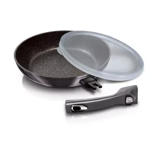 SK PATELNIA Z POWŁ. GRANITOWĄ Z ODPINANĄ RĄCZKĄ 24cm BERLINGER HAUS Carbon Pro BH-6912 emix - Patelnie - miniaturka - grafika 1
