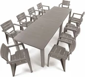 Meble ogrodowe - KETER Zestaw mebli ogrodowych Julie/Julie dla 10 osób cappuccino - miniaturka - grafika 1