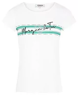 Koszulki i topy damskie - Morgan damski top DTOI zielony średni TS, Off White/Vegetal Green, S - miniaturka - grafika 1
