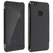 Etui i futerały do telefonów - Etui z klapką, lustrzane etui do Huawei P10 Lite, przezroczysta klapka z przodu – czarne - miniaturka - grafika 1