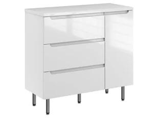 Szafka Stojąca Z Blatem ETH 90 cm K Lewa - Biały Wysoki Połysk - Szafki łazienkowe - miniaturka - grafika 1