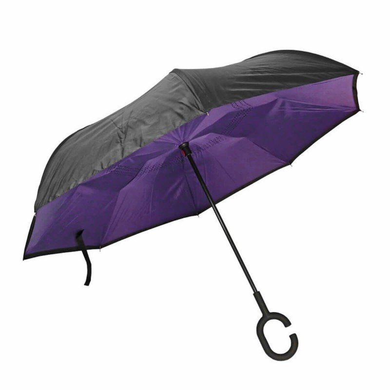 Odwrócony parasol z podwójnym materiałem Revers fiolet