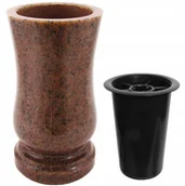 Wazony i flakony - Wazon nagrobny nagrobkowy wazony BOHUS brązowy brąz + wkład - miniaturka - grafika 1