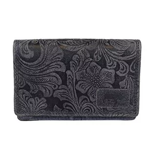 Portfele - Kwiatowy portfel damski skóra - średni - damski portfel z nadrukiem kwiatowym - portmonetka - portmonetka - portfel - 12,5 x 9 x 3 cm - grafika 1