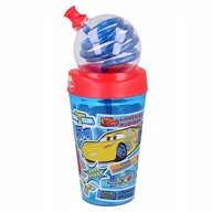 Kubki dla dzieci - Cars Auta Bidon Z Ozdobną Rurką Szklanka 420ml - miniaturka - grafika 1