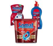 Środki do zmywarek - Somat Excellence 4 in 1 48 szt. + tabletki do czyszczenia zmywarki 3 szt. + nabłyszczacz 500 ml - miniaturka - grafika 1