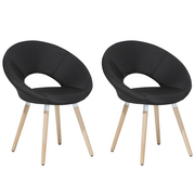 Krzesła - Beliani Zestaw do jadalni 2 krzesła czarne ROSLYN - miniaturka - grafika 1