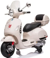 Pojazdy elektryczne dla dzieci - Jeździk dla dziecka Skuter Vespa na akumulator z kuferkiem biały Sun Baby - miniaturka - grafika 1