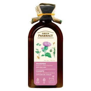 Green Pharmacy Szampon Przeciw Wypadaniu Włosów Łopian i Białka Pszenicy 350ml - Szampony do włosów - miniaturka - grafika 1