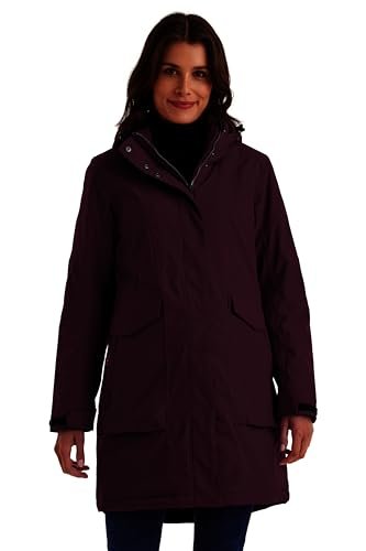 killtec Damski Parka/wodoodporny płaszcz z odpinanym kapturem Damen Funktionsparka, dunkelpflaume, 46, 43284-000