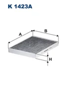 Filtry kabinowe - Filtron Filtr, wentylacja przestrzeni pasażerskiej K 1423A K 1423A - miniaturka - grafika 1