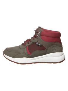 Timberland Skórzane botki "Boroughs" w kolorze oliwkowo-czerwonym - Botki damskie - miniaturka - grafika 1