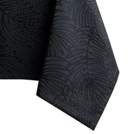 Obrusy i serwetki - Obrus Gaia Czarny Tłoczony Roślinny 110x160 owal AmeliaHome - TCLOTH/AH/GAIA/HMD/BLACK/O110X160 - miniaturka - grafika 1