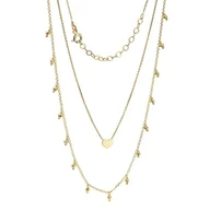 Naszyjniki - Srebrny naszyjnik pozłacany złote serca piękna biżuteria - miniaturka - grafika 1