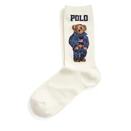 Skarpetki damskie - Skarpety wysokie damskie Polo Ralph Lauren 455792964001 Biały - miniaturka - grafika 1