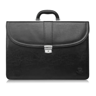 Aktówka męska skórzana do ręki i na ramię elegancka czarna S-42-BL - Teczki i aktówki - miniaturka - grafika 1