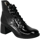 Botki damskie - Botki Nessi 23547 Czarny 711 Skórzane - NESSI - miniaturka - grafika 1