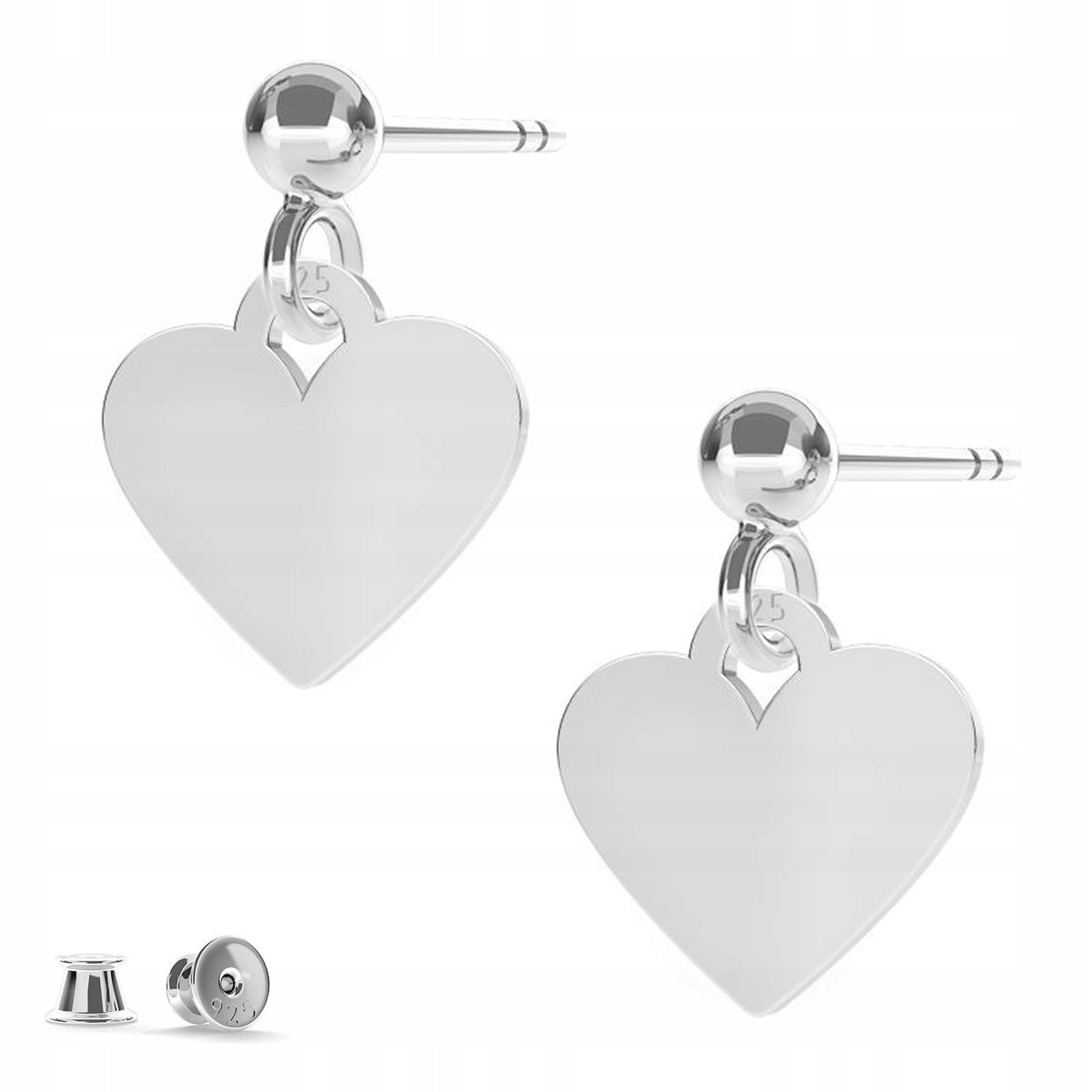 Kolczyki srebrne Mini Serce Heart 925
