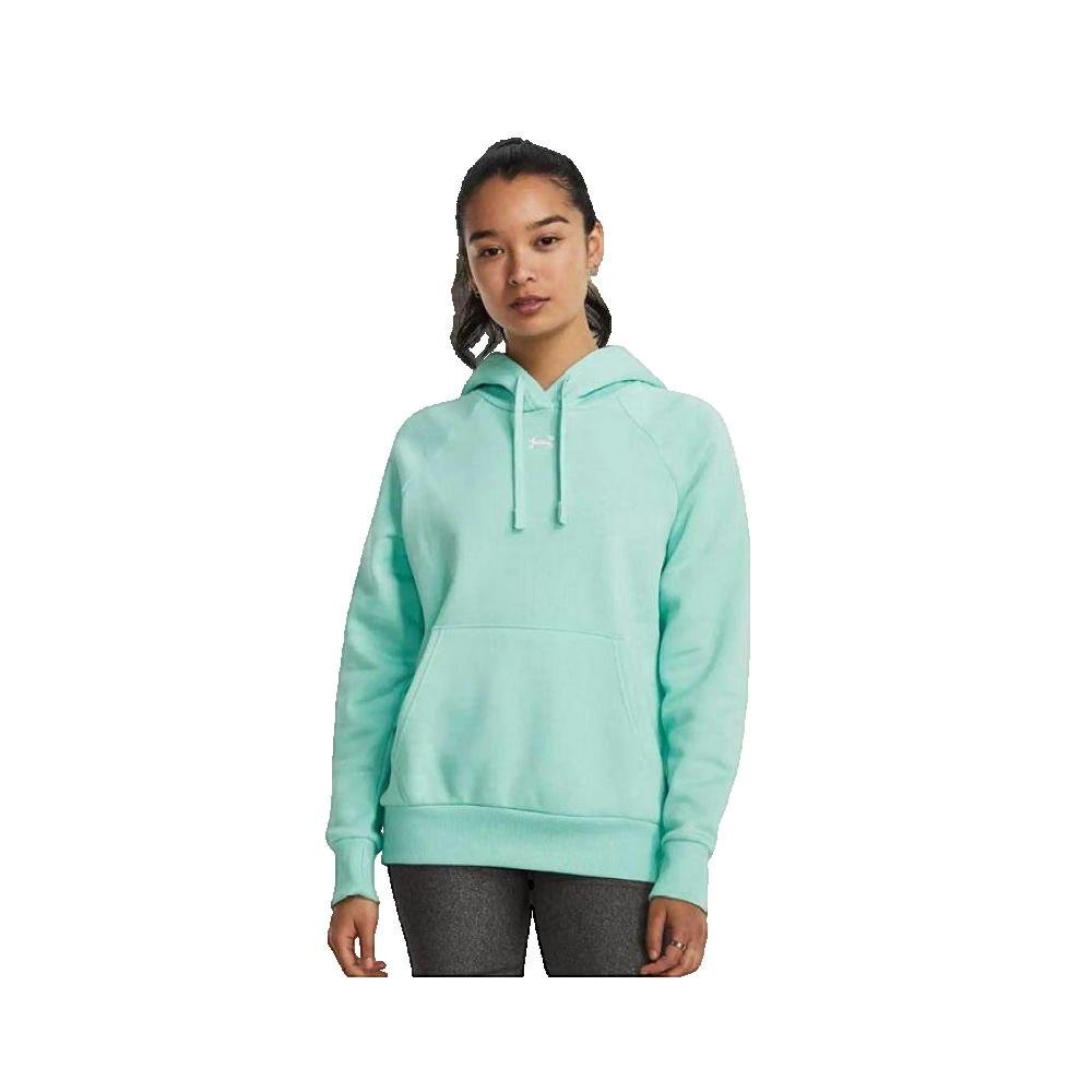 Damska bluza z kapturem Under Armour Rival Fleece turkusowa