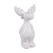 Ozdoby bożonarodzeniowe - Figurka ceramiczna renifer 12 x 9,8 x 20 cm biały - miniaturka - grafika 1