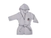 Szlafroki dla dzieci - UVIE Ciepły polarowy szlafrok dziecięcy szary - miniaturka - grafika 1