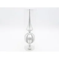 Ozdoby bożonarodzeniowe - Czubek na choinkę plastikowy 26 cm srebrny - miniaturka - grafika 1