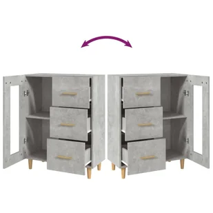 Lumarko Komoda, szarość betonu, 69,5x34x90 cm, materiał drewnopochodny - Komody - miniaturka - grafika 10