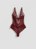 Body - Reserved - Koronkowe body - mahoniowy - miniaturka - grafika 1