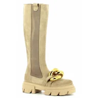 Kozaki damskie - Beżowe kozaki na platformie CARINII - Carinii - miniaturka - grafika 1