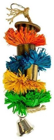 DUVO+ ZABAWKA DLA PTAKÓW POMPONY Z RAFII 29x8,9x8,9cm