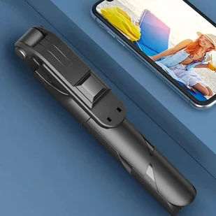 Selfie stick Alogy Mini Tripod uchwyt do telefonu Bluetooth kijek monopod pilot Czarny - Monopody - miniaturka - grafika 2