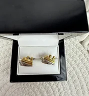 Spinki do mankietów i krawatów - SPINKI DO MANKIETÓW statek ŻAGLÓWKI łódki złote - miniaturka - grafika 1