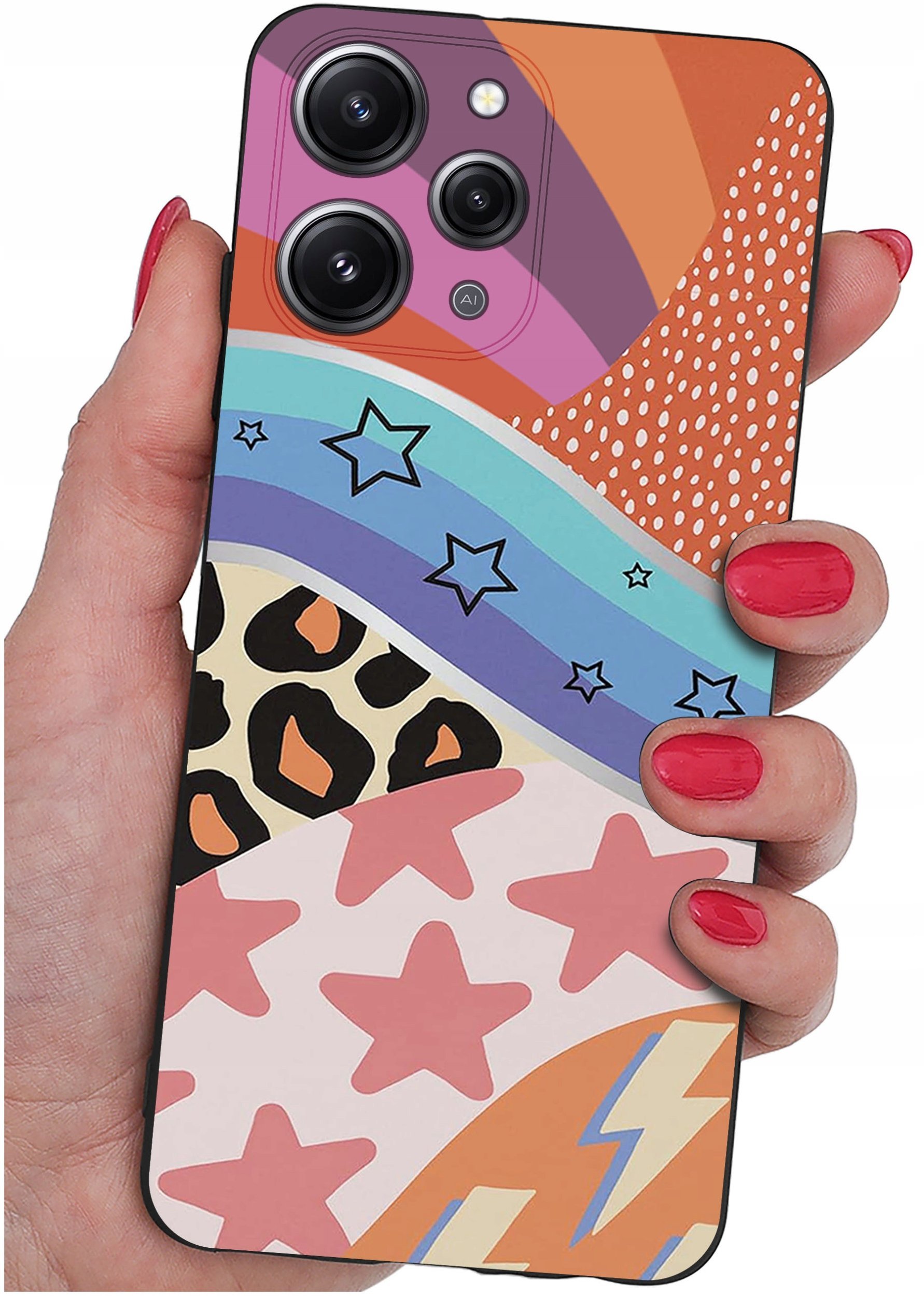 Etui do Xiaomi Redmi 12 4G WZORYSILIKONOWE MATT CASE + SZKŁO 9H