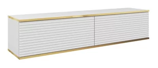 Szafka Rtv Oro Mdf 135 Złoty / Biała - Inne meble do salonu - miniaturka - grafika 1