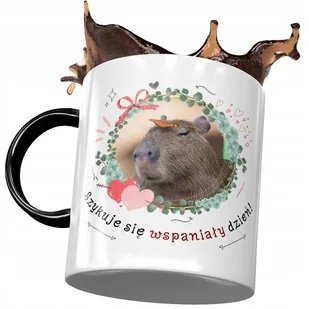 Kubek Czarny Kapibara na Urodziny Imieniny Prezent z Nadrukiem ze Zdjęciem + Opakowanie na prezent (wzór 01) - Kubki Kubek Czarny Kapibara na Urodziny Imieniny Prezent z Nadrukiem ze Zdjęciem + Opakowanie na prezent (wzór 01) - Kubki - miniaturka - grafika 1