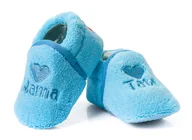 Buty dla dziewczynek - Buciki niemowlęce MAMA TATA – Niebieskie 0-6 m. - miniaturka - grafika 1
