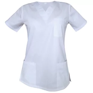Bluza medyczna, chirurgiczna damska  kolor biały XXL - Odzież medyczna - miniaturka - grafika 1