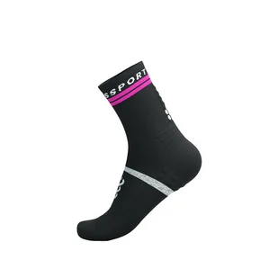 COMPRESSPORT Skarpetki do biegania PRO MARATHON SOCKS V2.0 black/safe yellow/neo pink - Skarpetki sportowe męskie - miniaturka - grafika 8