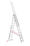 Drabiny - B2B Partner Trzyczęściowa aluminiowa drabina HOBBY, 3x11 stopni, 6,75 m VEN.4411 - miniaturka - grafika 1