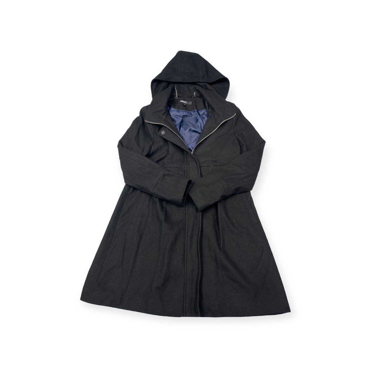 Czarny płaszcz damski rozpinany DKNY M