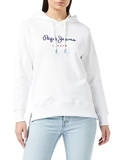 Bluzy damskie - Pepe Jeans Damska bluza z kapturem Calista, Biały (biały), M - grafika 1